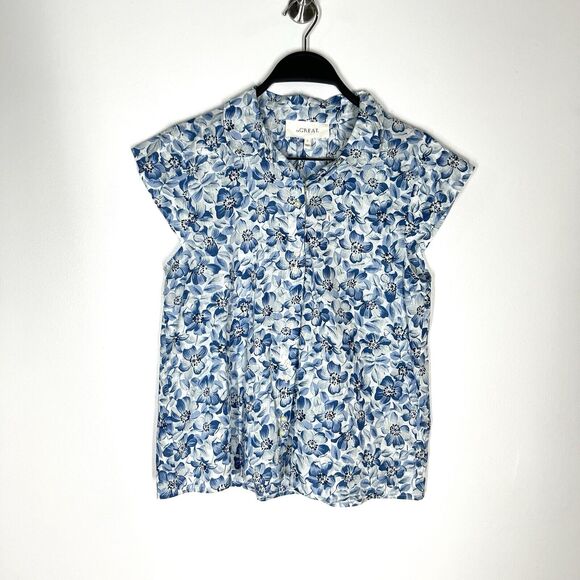 The Great. SET Sz 0 / XS Light Sky Pressed Floral The Knoll Skirt & Wren Top - Picture 9 of 16